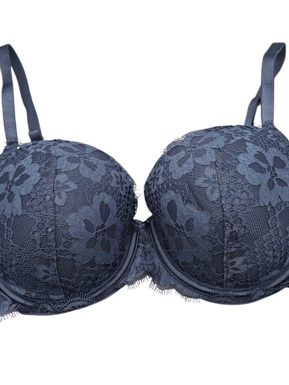 Victorias Secret Sz 34DD Lined Demi Bra Blue Lace Sexy
